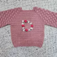Bobble Cardigan - Floral Initial